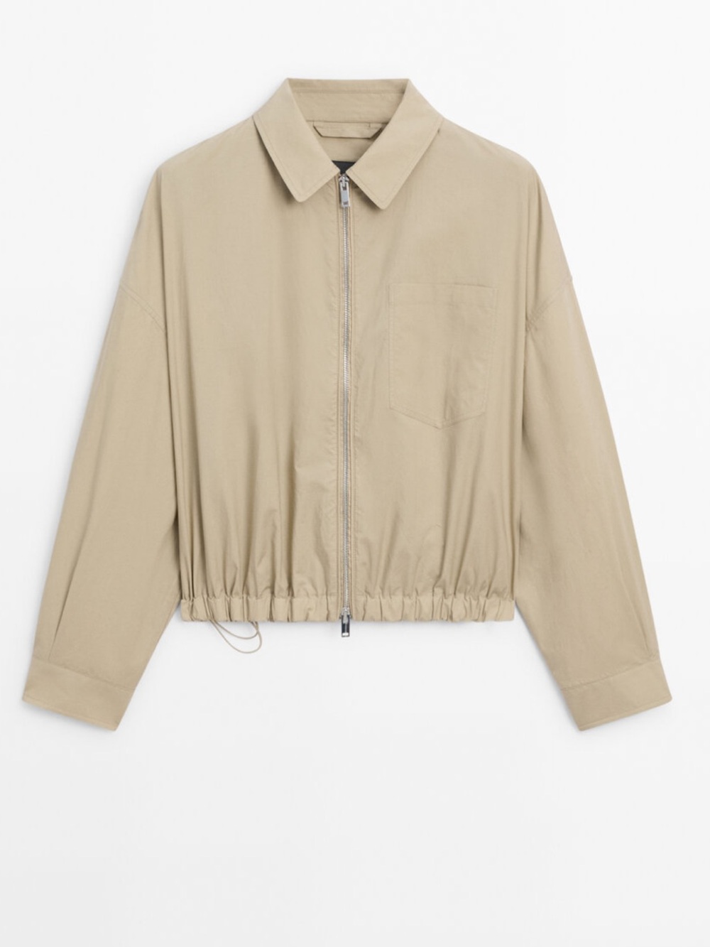 NWT Massimo Dutti beige cotton jacket with drawstring - Size M